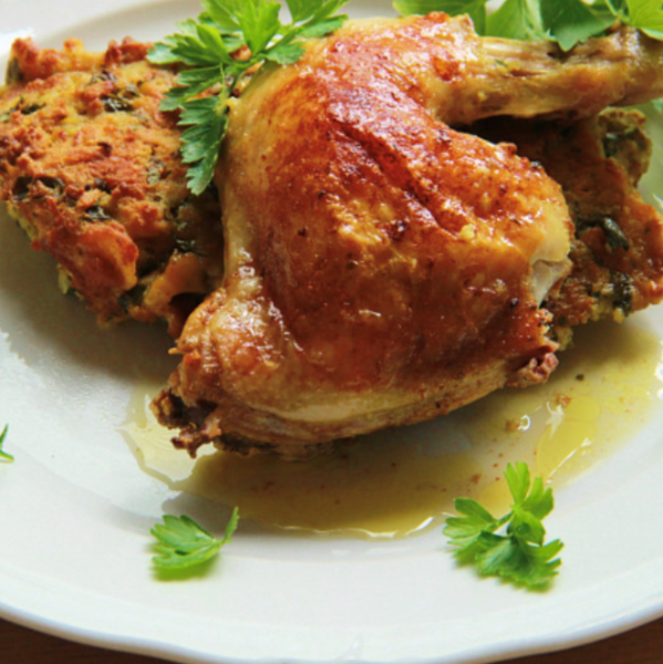 Obrázek z Pečené kuřecí stehno s nádivkou